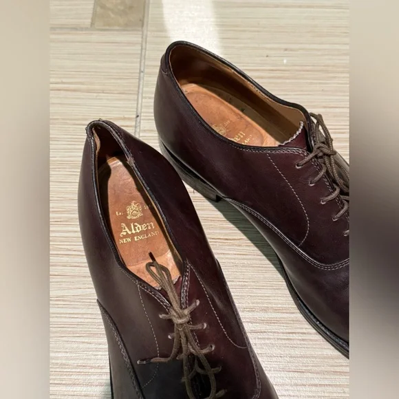 Alden Brown Oxford Leather Dress Shoes Cap-Toe